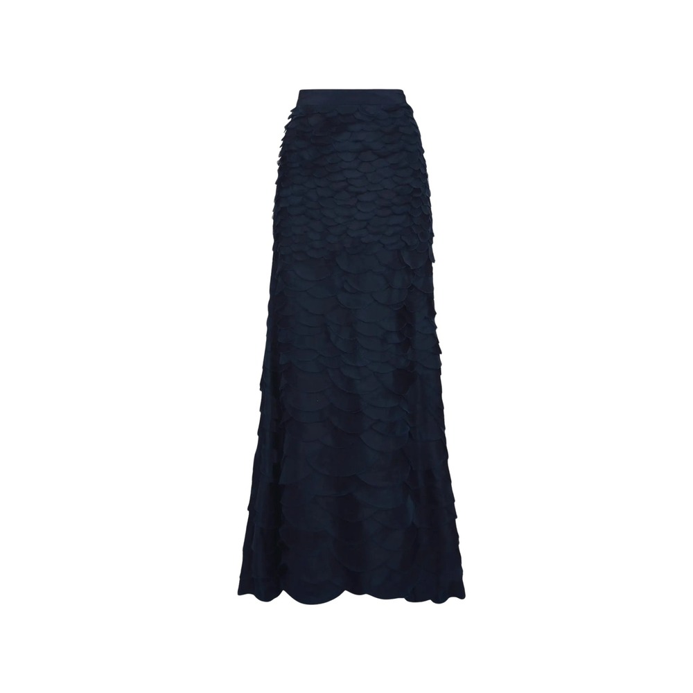 TWP Everlasting Love Silk Maxi Skirt Blue Petal High Low Mermaid GUC $2495 0